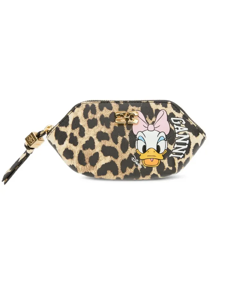 Ganni x Disney Portemonnaie mit Leo-Print - Braun Braun