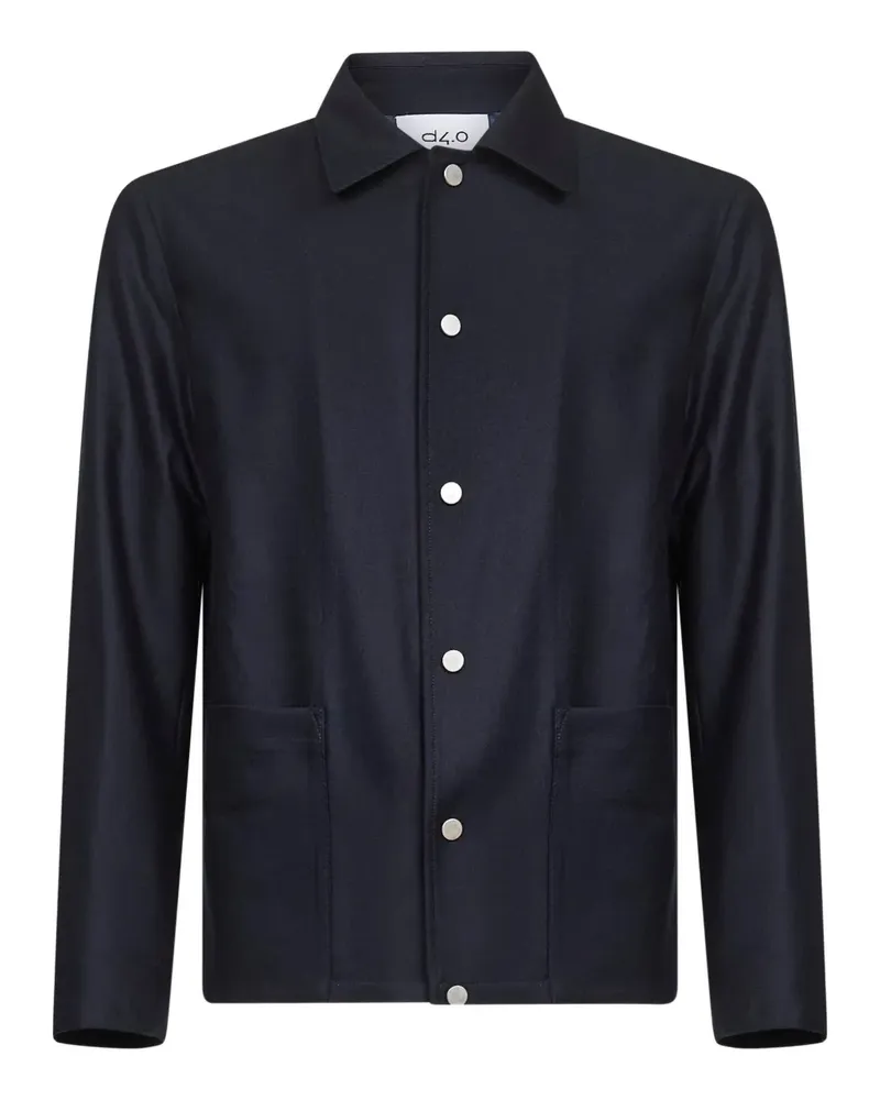 D4.0 Wolljacke mit Druckknöpfen - Blau Blau