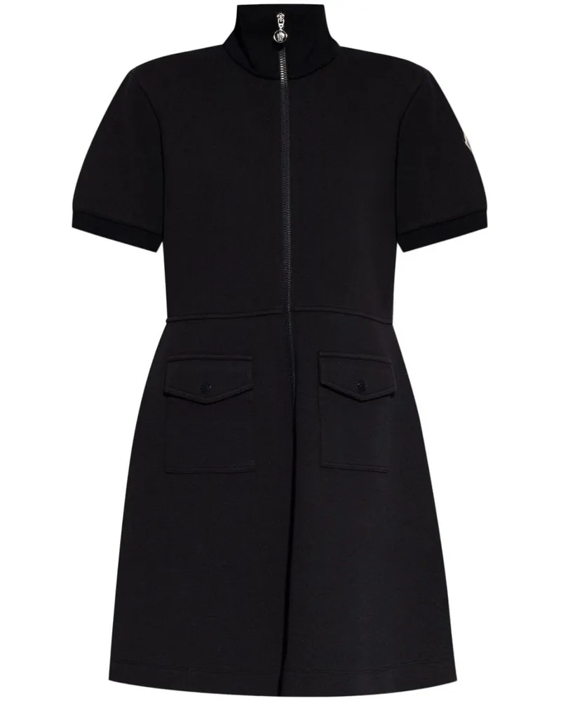 Moncler Pikee-Kleid in A-Linie - Schwarz Schwarz