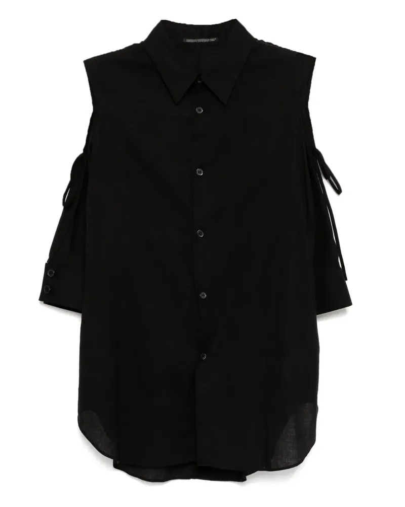 Yohji Yamamoto Hemd mit asymmetrischen Schultern - Schwarz Schwarz