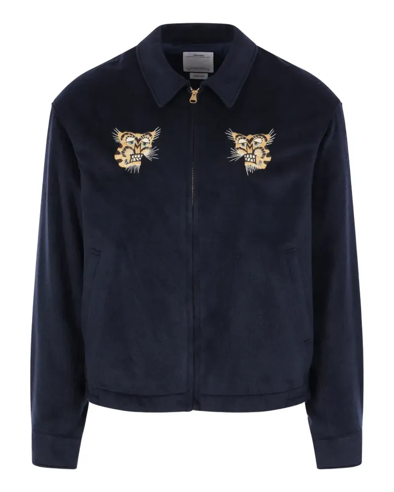 Visvim embroidered zip-up jacket - Blau Blau