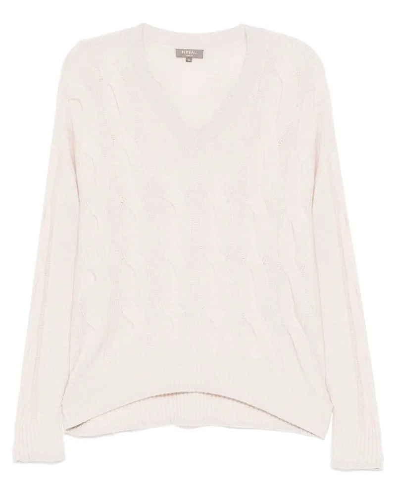 N.Peal Pullover mit Zopfmuster - Nude Nude