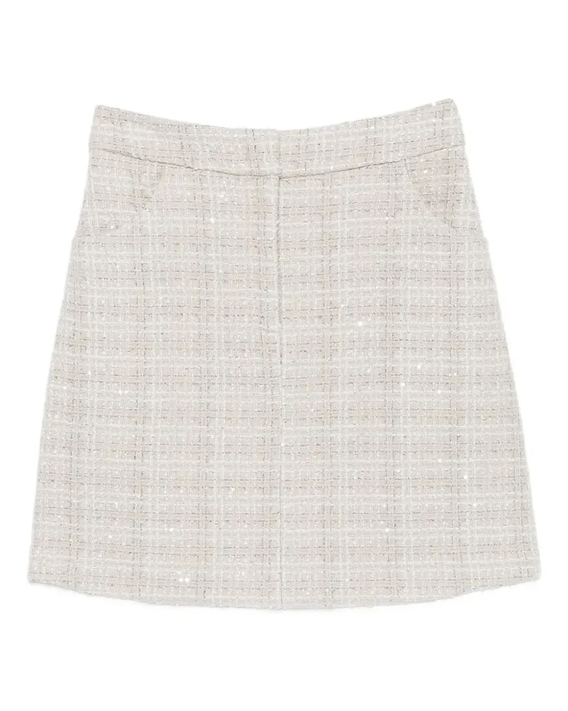 Emporio Armani Karierter Tweed-Minirock mit Pailletten - Grau Grau