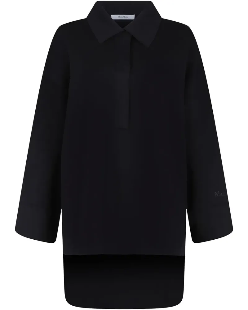 Max Mara Cape mit Logo-Print - Schwarz Schwarz