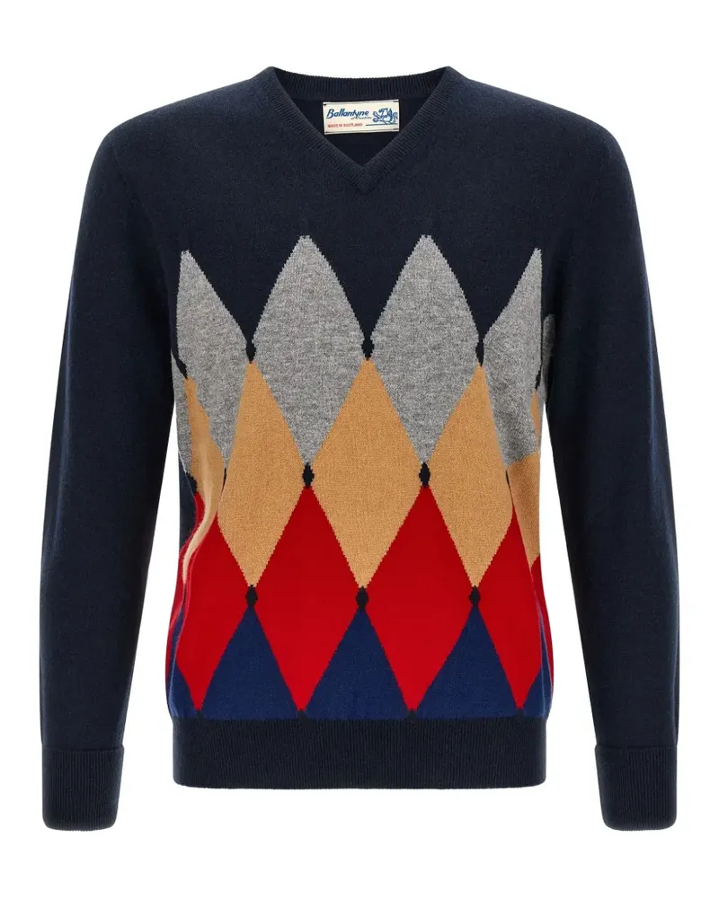 Ballantyne intarsia-knit V-neck sweater - Blau Blau