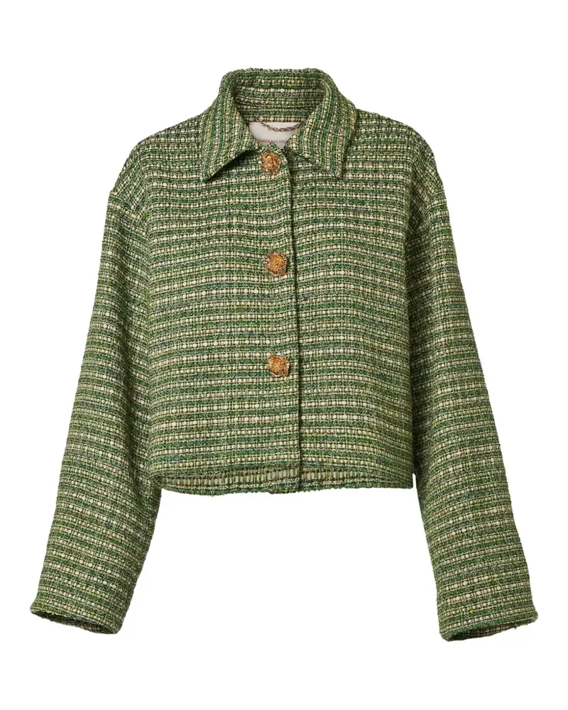 Carolina Herrera New York cropped tweed jacket - Grün Grün