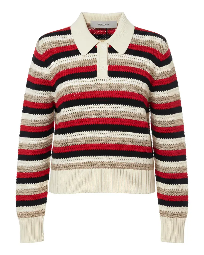 Golden Goose Gestreiftes Poloshirt - Nude Nude