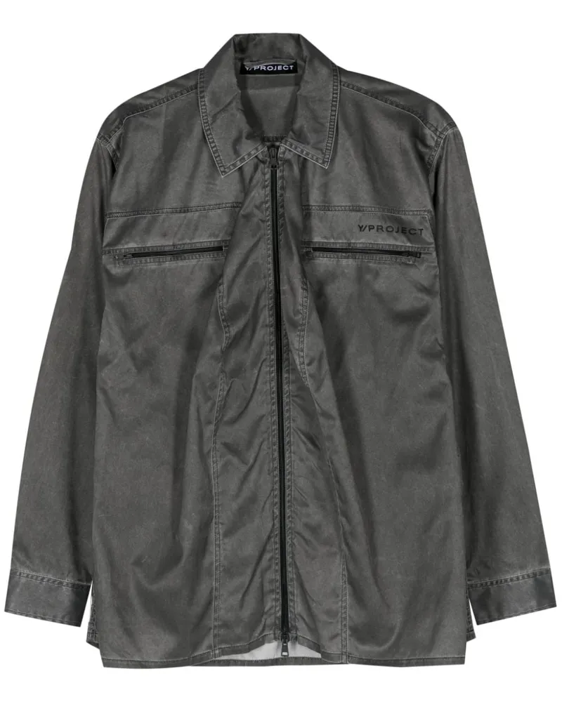 Y/PROJECT Hemd mit Logo-Print - Schwarz Schwarz