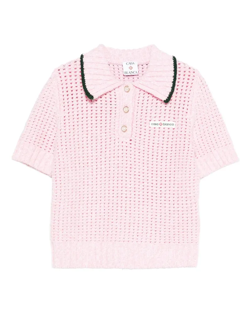Casablanca Paris Strukturiertes Strick-Poloshirt - Rosa Rosa