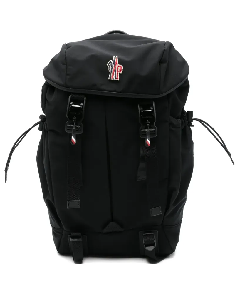 Moncler Rucksack mit Lederbesatz - Schwarz Schwarz