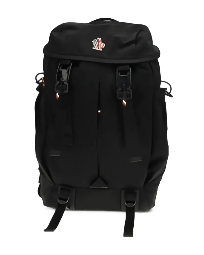 Moncler Rucksack mit Lederbesatz - Schwarz Schwarz