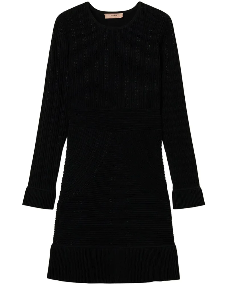 Twin-Set Langärmeliges Minikleid - Schwarz Schwarz