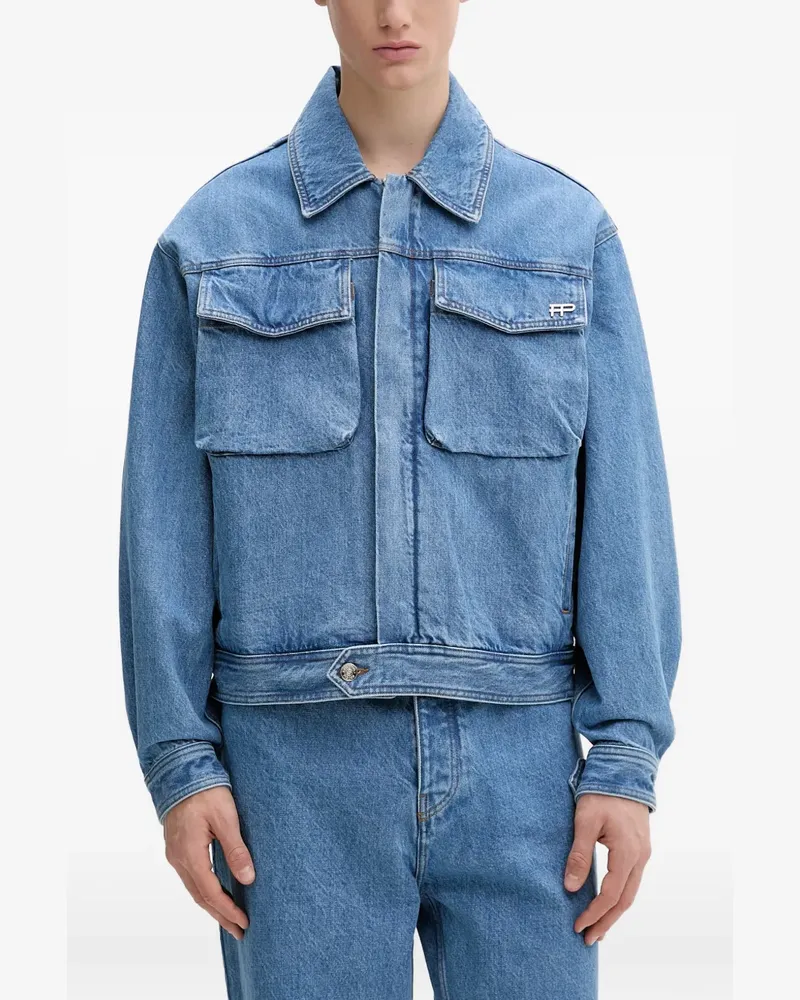 Filling Pieces logo-plaque flap-pocket denim jacket - Blau Blau