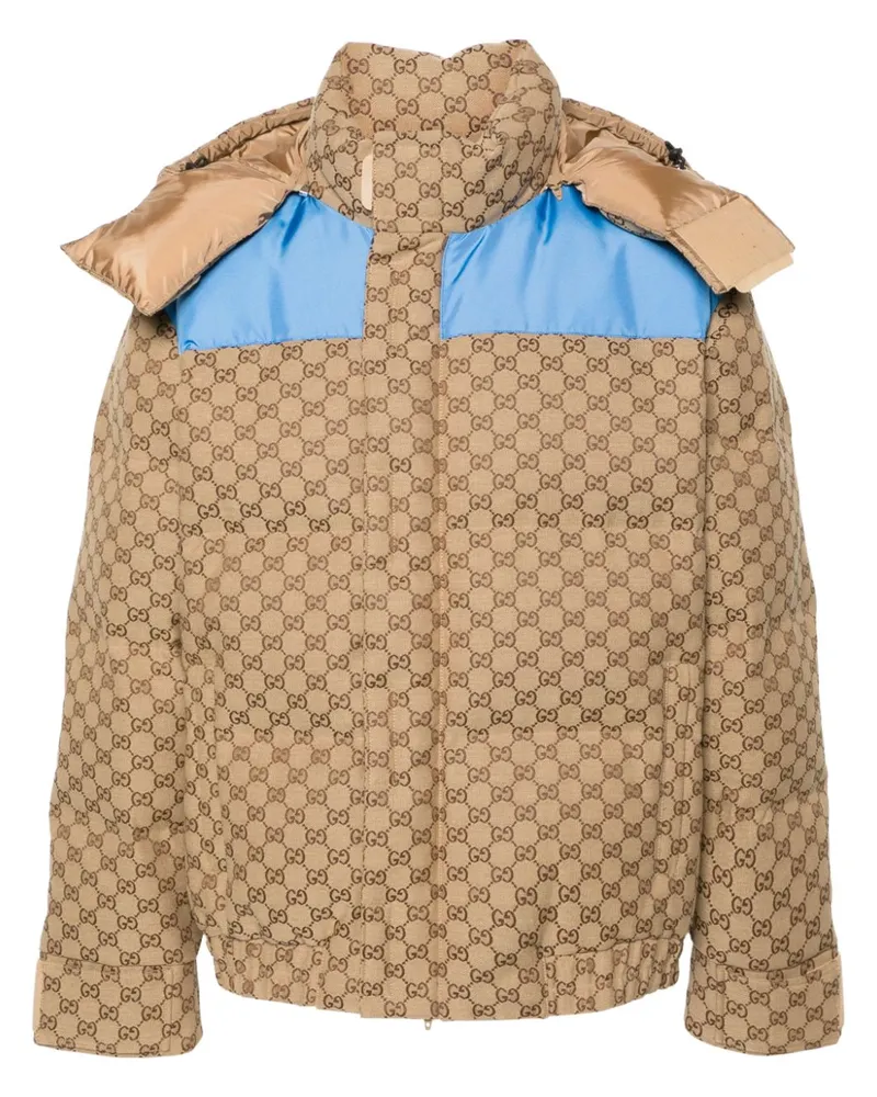 Gucci Kapuzenjacke mit GG - Nude Nude