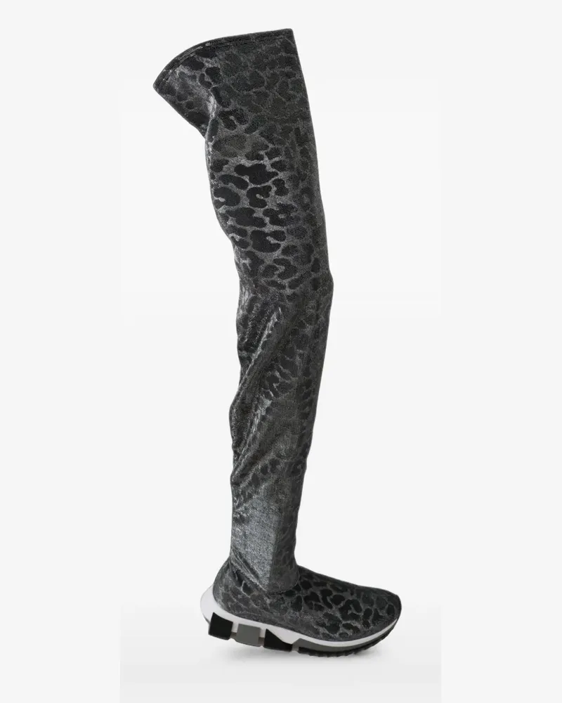 Dolce & Gabbana leopard-print over-the-knee boots - Grau Grau