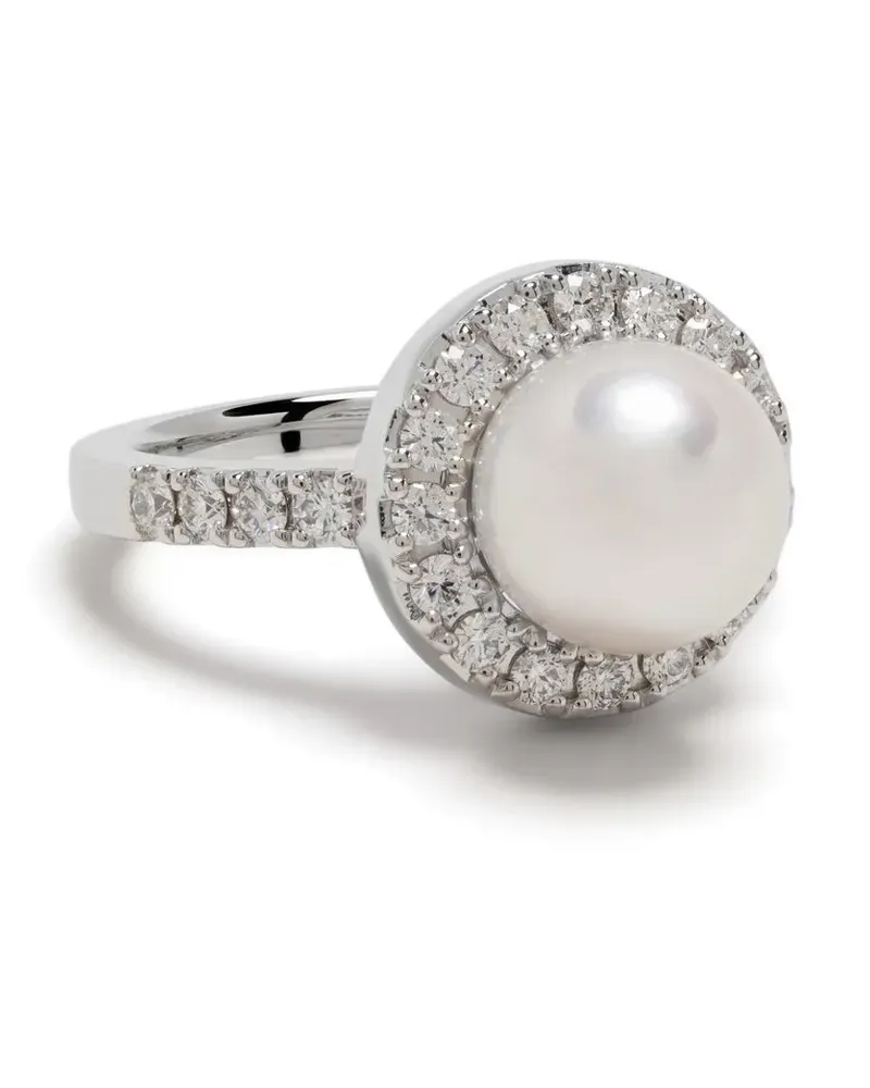 TASAKI 18kt Akoya Weißgoldring mit Diamanten - Silber Silber