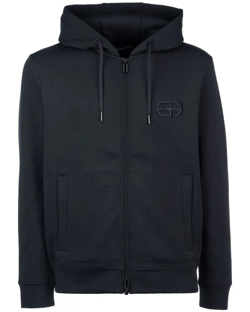 Emporio Armani Kapuzenjacke mit Logo-Stickerei - Blau Blau
