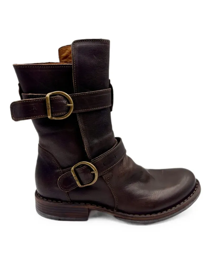 Fiorentini + Baker Cusna buckled leather boots - Braun Braun