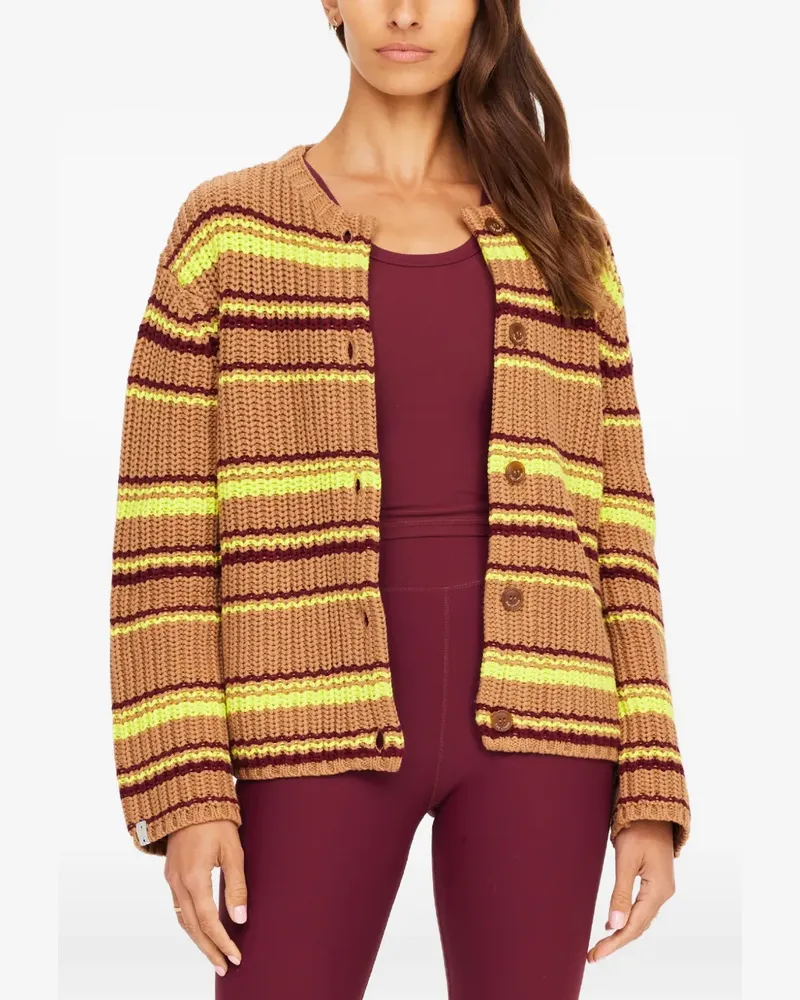 The Upside Gestreifter Bendetta Cardigan - Nude Nude