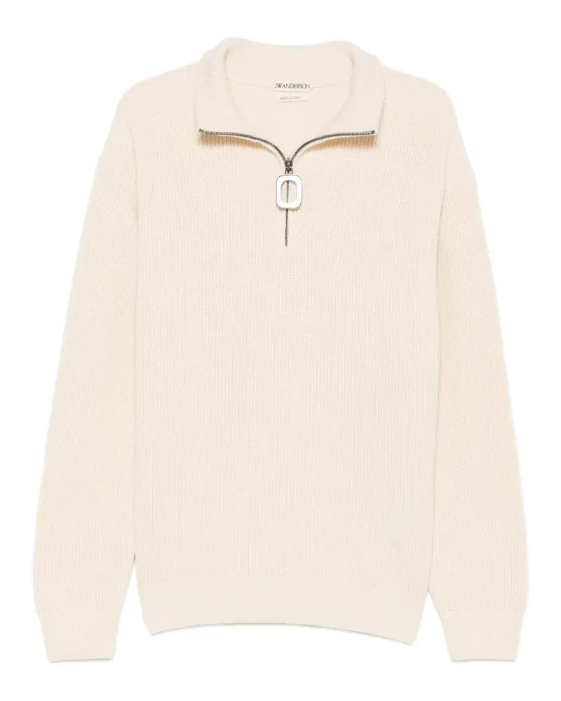 J.W.Anderson Gerippter Pullover mit kurzem Reißverschluss - Nude Nude