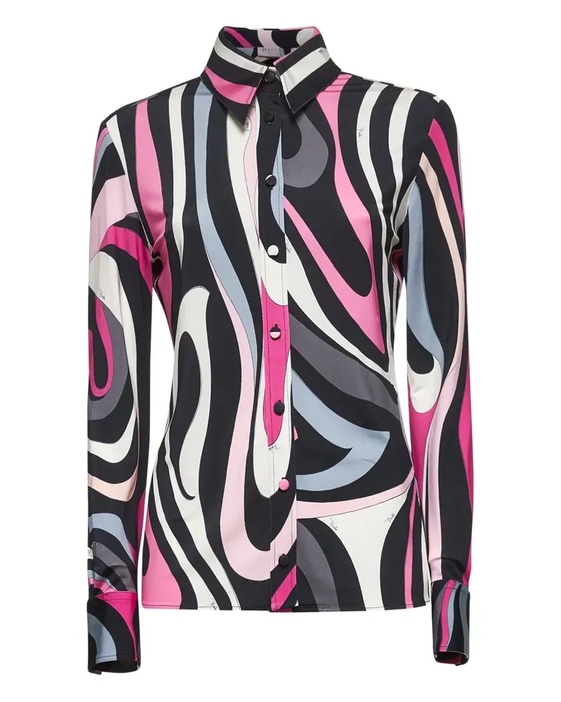 Emilio Pucci Geknöpftes Marmo Hemd - Schwarz Schwarz