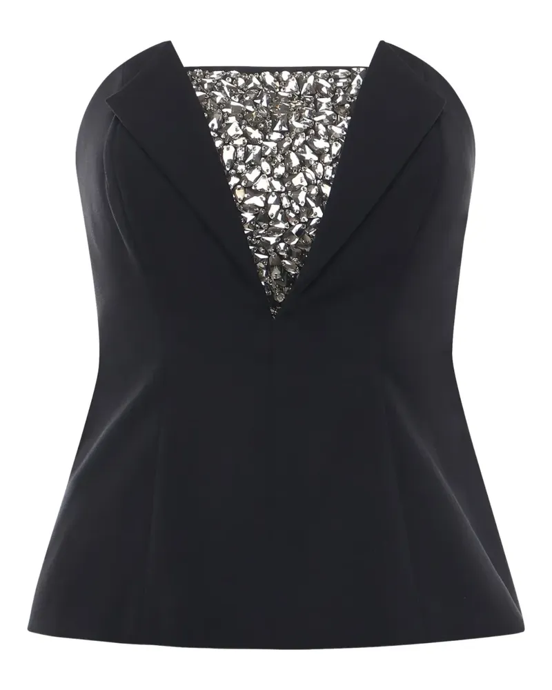 Genny Top mit Schmucksteinen - Schwarz Schwarz