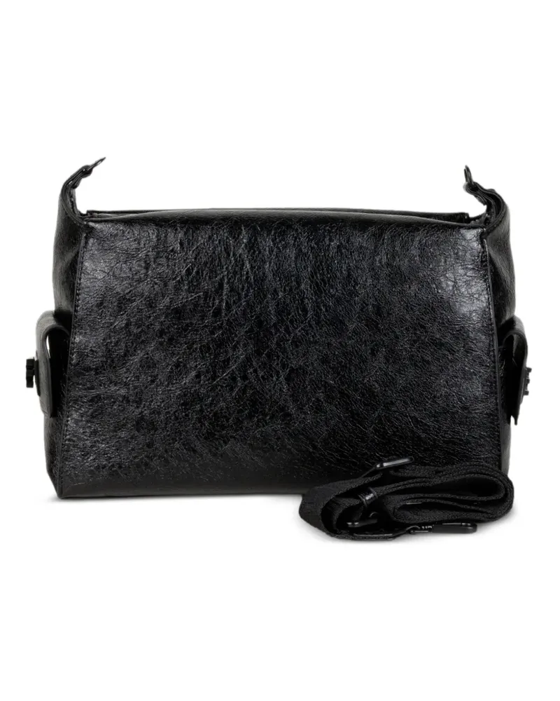 Ermanno Scervino Belinda Schultertasche mit Knitteroptik - Schwarz Schwarz