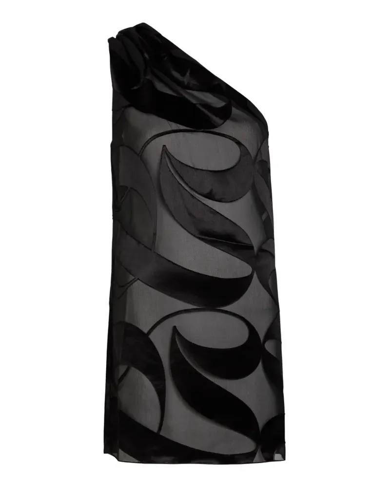 Delos Amaris one-shoulder devoré dress - Schwarz Schwarz