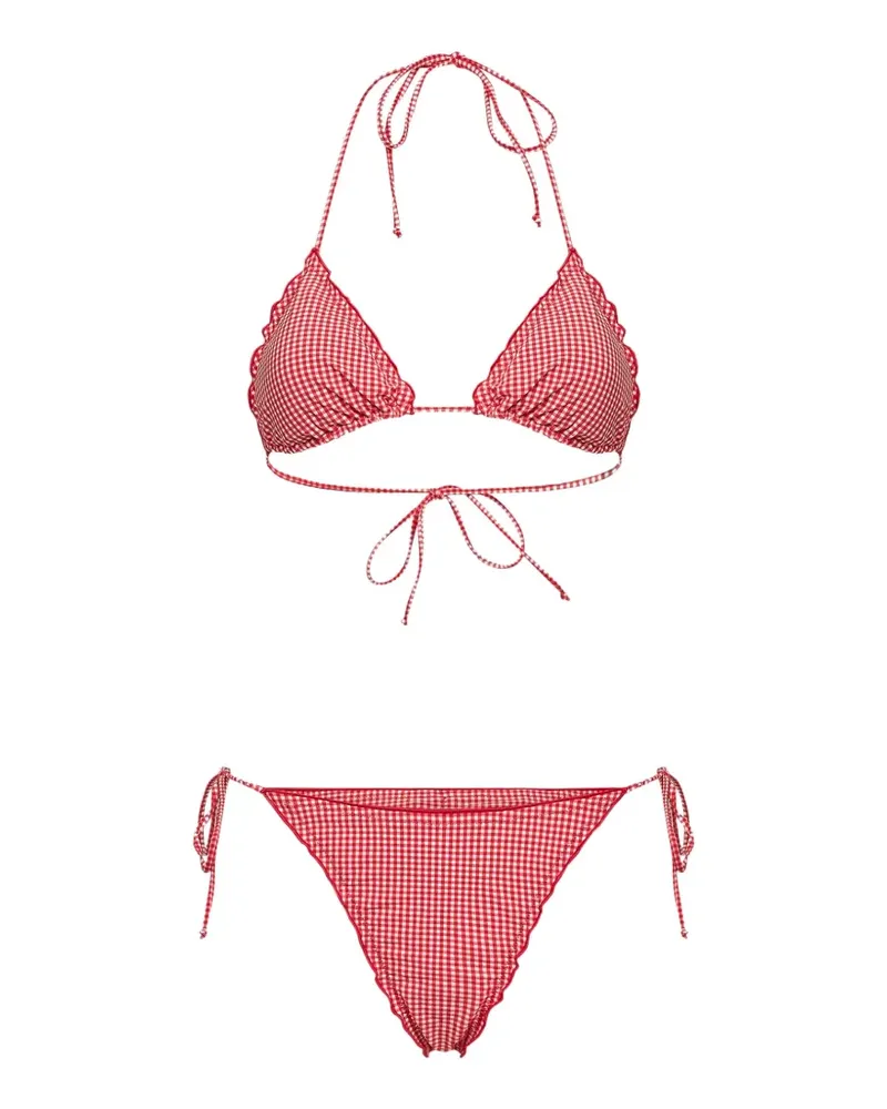 MC2 Saint Barth gingham-check triangle bikini - Rot Rot