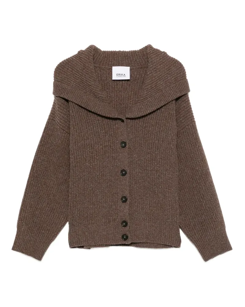 Erika Cavallini Donato gerippter Cardigan mit Kapuze - Braun Braun