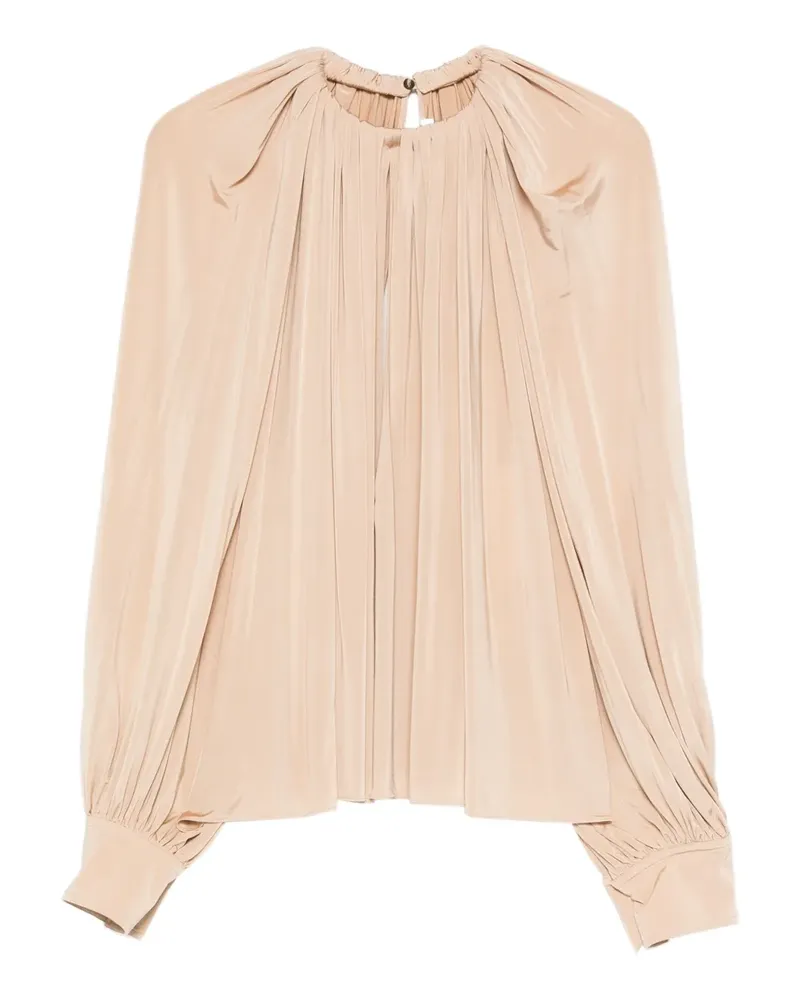 Ferragamo gathered long-sleeve blouse - Nude Nude