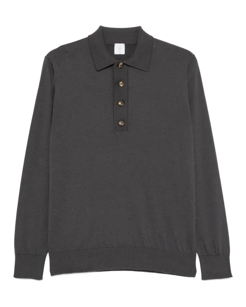 Eleventy Langärmeliges Poloshirt - Grau Grau