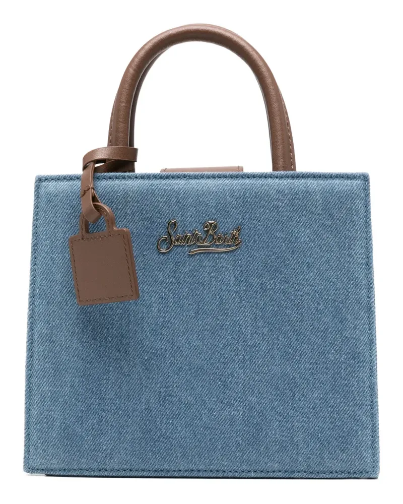 MC2 Saint Barth mini logo-plaque tote bag - Blau Blau