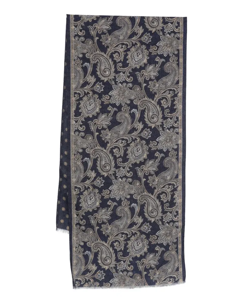 Dell'oglio Schal mit Paisley-Print - Blau Blau