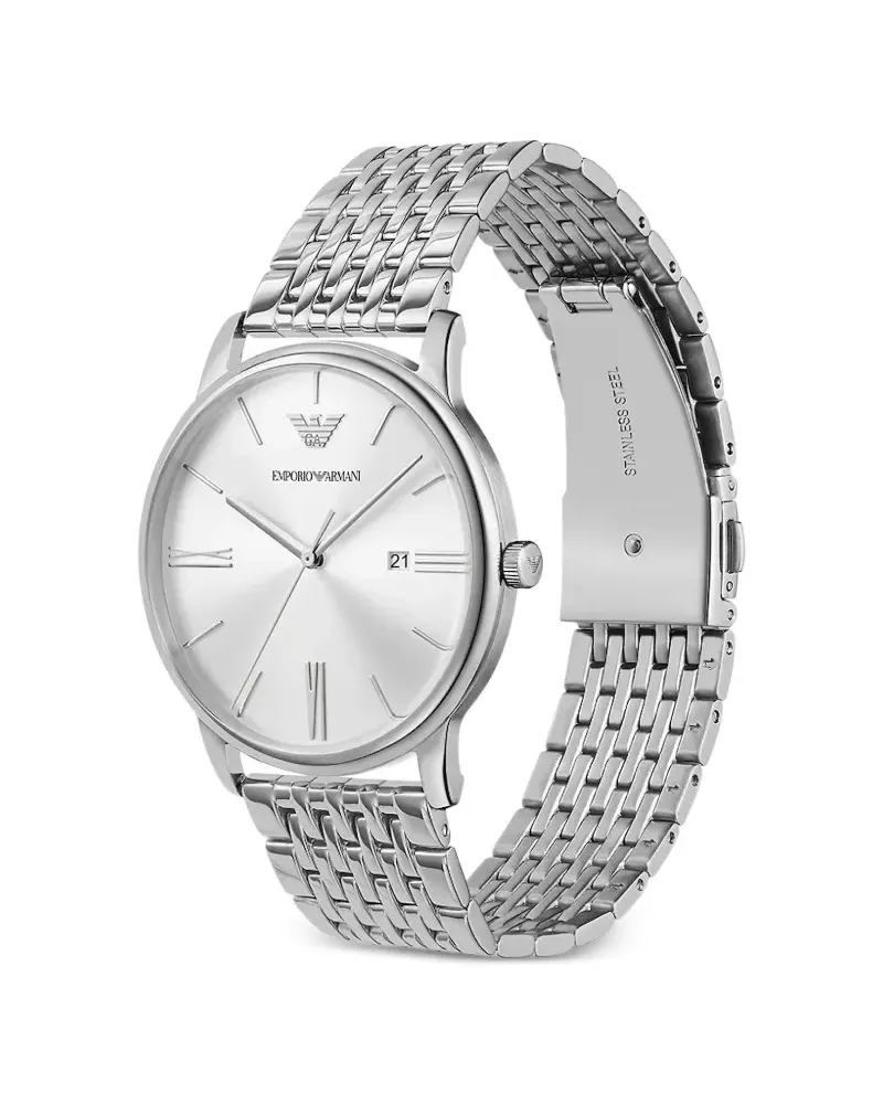 Emporio Armani Edelstahl 42mm - Silber Silber