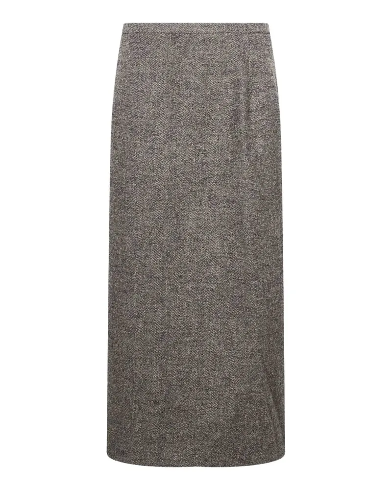 Magda Butrym herringbone-pattern wrap maxi skirt - Grau Grau