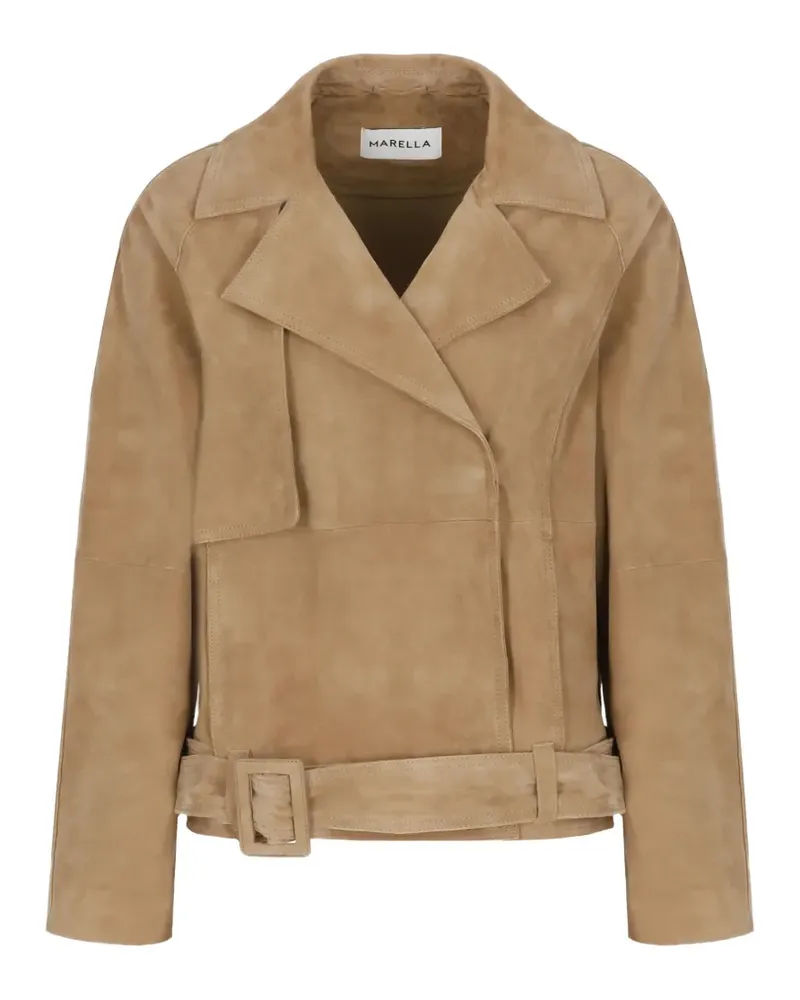 MARELLA belted suede jacket - Nude Nude