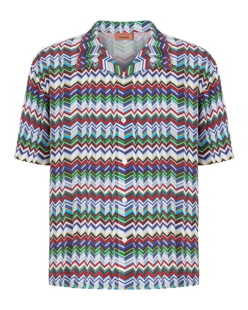 Missoni Button-down-Hemd mit Zickzackmuster - Weiß Weiß