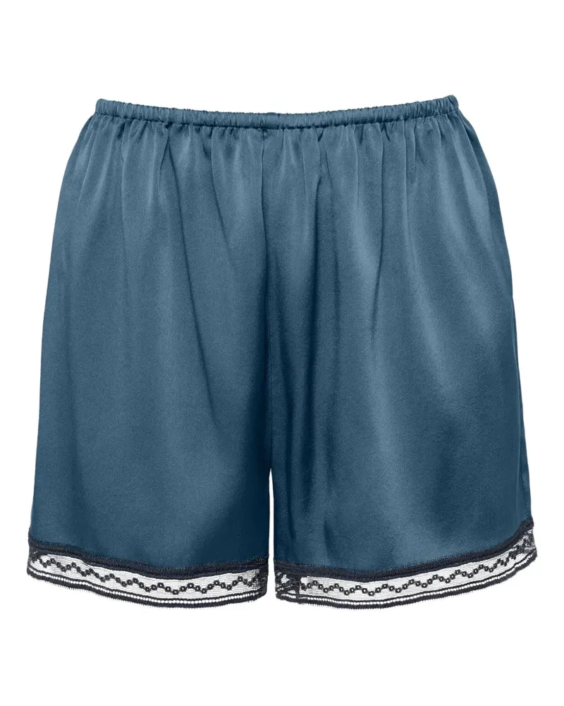 Eres Pretty Pyjama-Shorts aus Seide mit Spitzenbesatz - Blau Blau