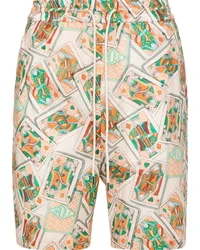 Drôle de Monsieur Jeu de Cartes Shorts aus Leinengemisch Nude