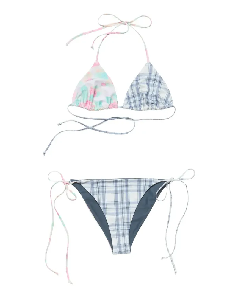 Acne Studios patchwork floral-print bikini - Blau Blau