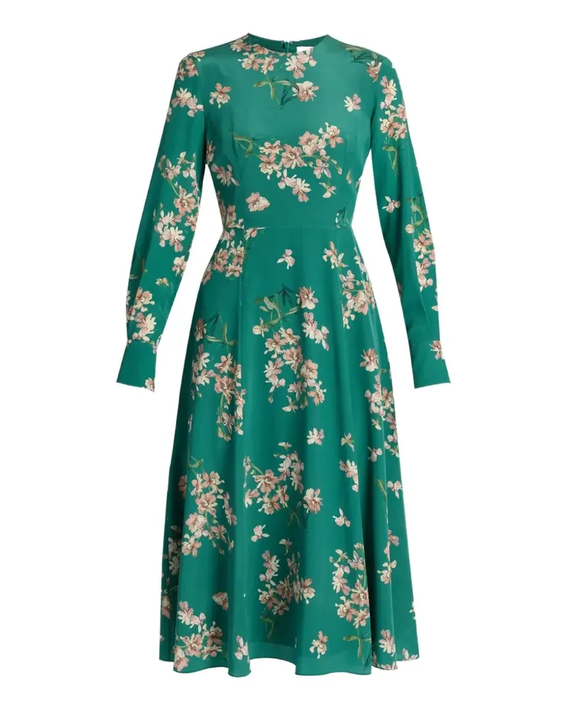 Erdem floral-print silk dress - Grün Grün