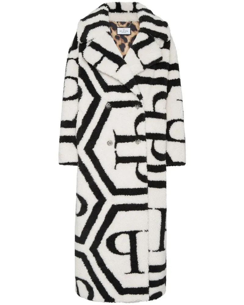 Philipp Plein Mantel aus Faux Fur - Schwarz Schwarz