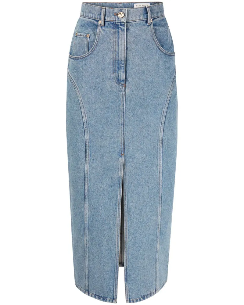 Nina Ricci Langer Jeansrock - Blau Blau