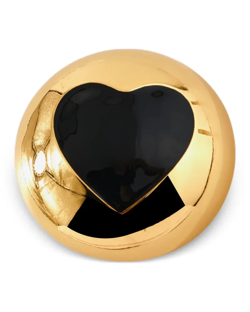 Moschino Brosche mit emailliertem Herz - Gold Gold
