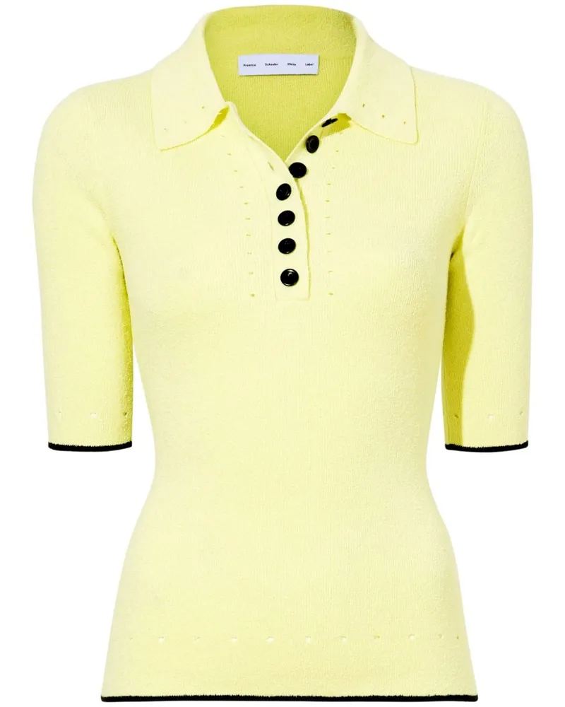 Proenza Schouler Spencer Poloshirt aus geripptem Strick - Gelb Gelb