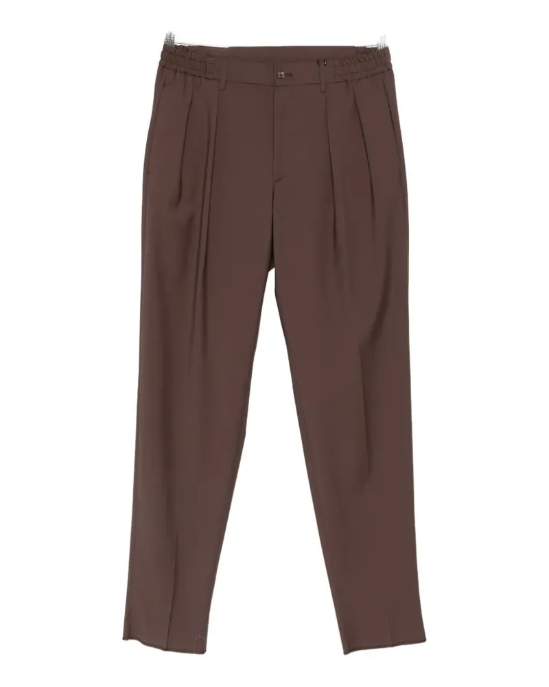 Tagliatore Gord pleated elasticated-waistband trousers - Braun Braun