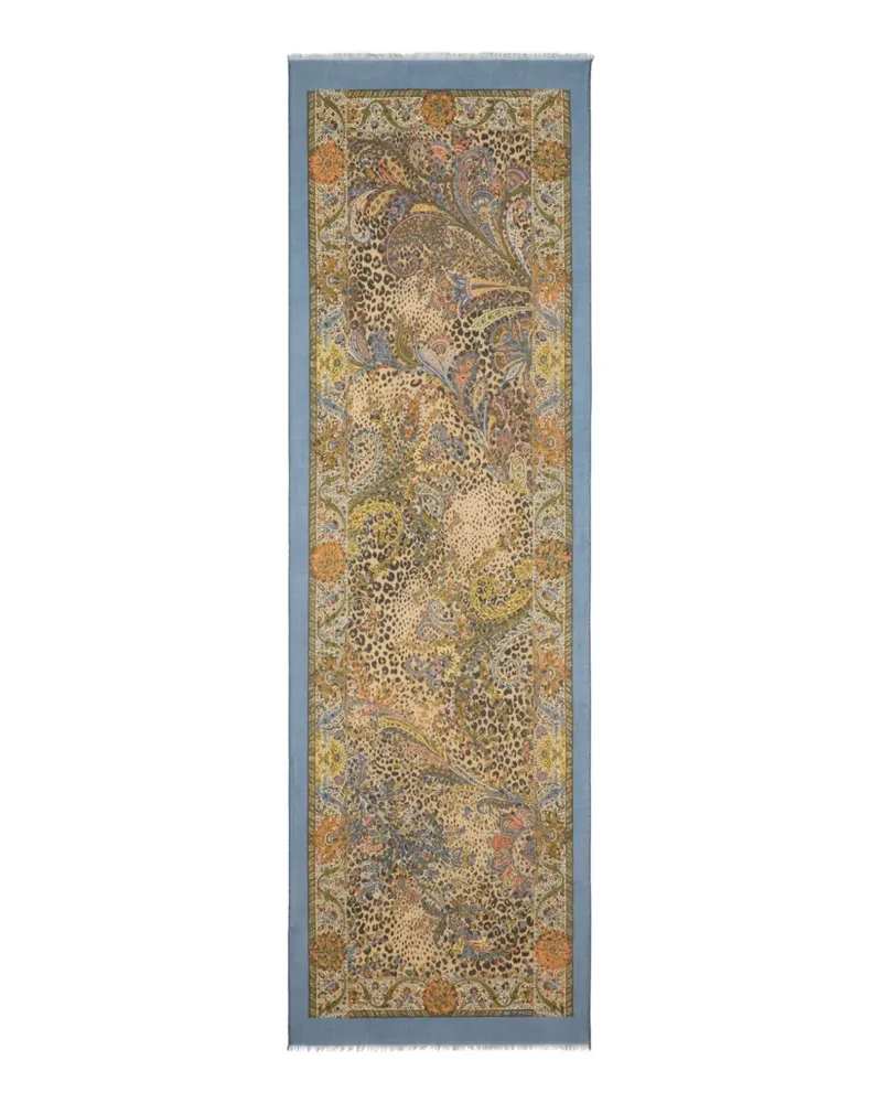 Etro paisley animal-motif scarf - Nude Nude