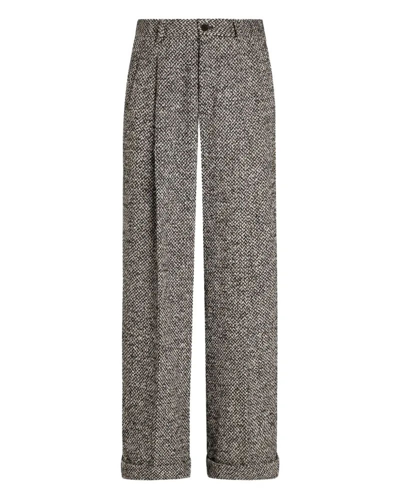 Dolce & Gabbana Fischgräten-Hose mit Falten - Grau Grau