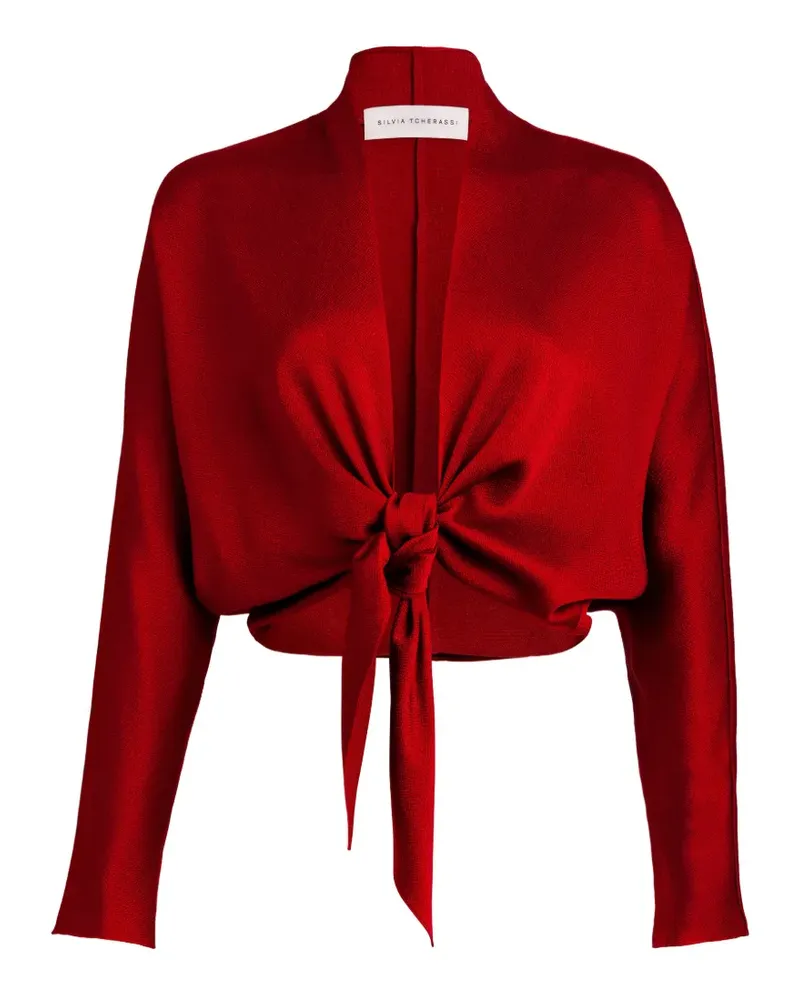 Silvia Tcherassi Reiko Bluse mit Schleifenverschluss - Rot Rot